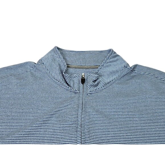 Johnnie-O 1/4 Zip Pullover Performance Shirt Long Sleeve Men’s XL Blue Striped - Picture 2 of 10